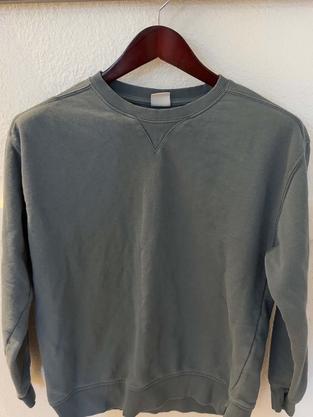 Zara Ribbed Crewneck Sweatshirt in Dusty Blue 13/14